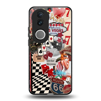 Fabulous Vegas back phone cover | glass case for vivo v50