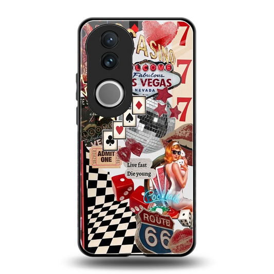 Fabulous Vegas back phone cover | glass case for vivo v50