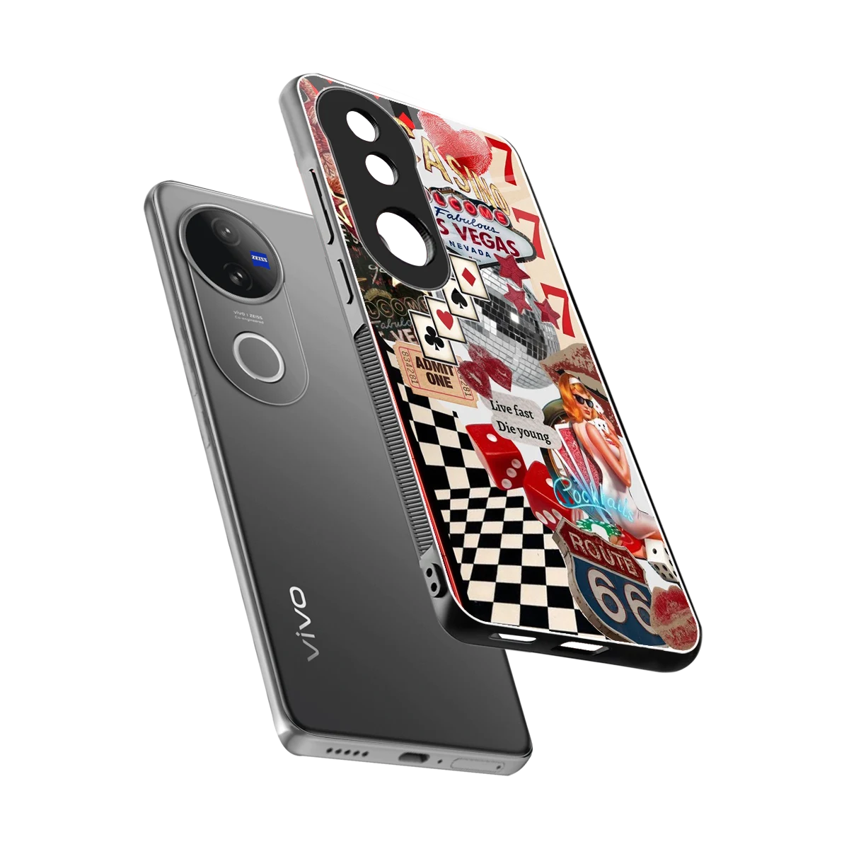 Fabulous Vegas sleek vivo v50 cover with tempered glass back and TPU edges