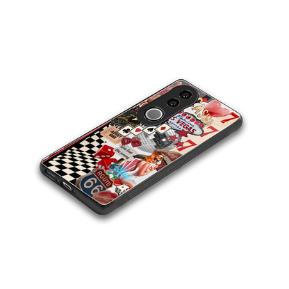 Fabulous Vegas stylish phone case for vivo v50 | glossy glass and slim fit