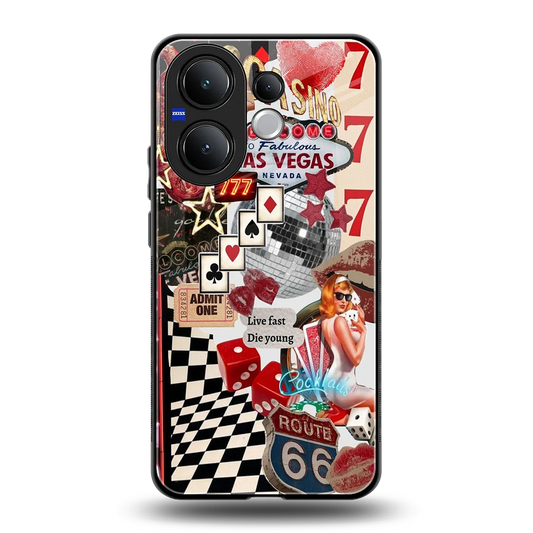 Fabulous Vegas back phone cover | glass case for vivo v60