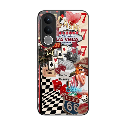 Fabulous Vegas back phone cover | glass case for vivo v70 fe