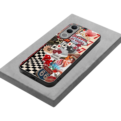 Fabulous Vegas stylish phone case for vivo v70 fe | glossy glass and slim fit