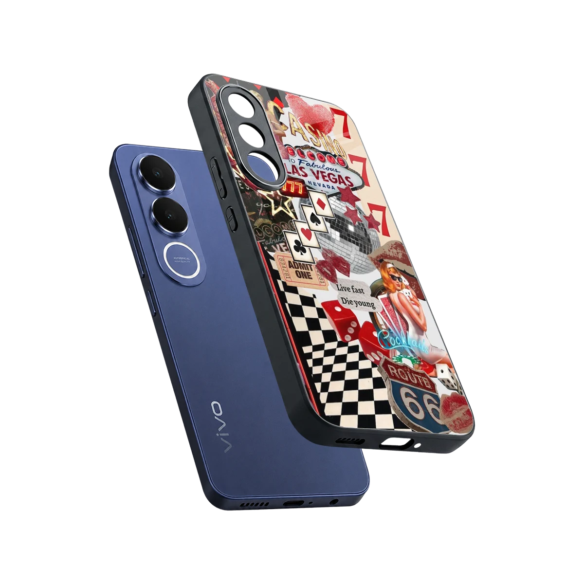 Fabulous Vegas sleek vivo v70 fe cover with tempered glass back and TPU edges