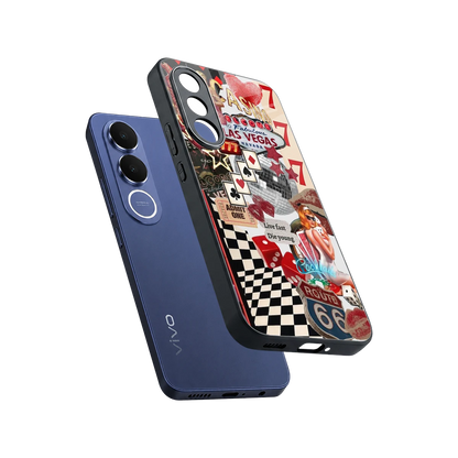 Fabulous Vegas sleek vivo v70 fe cover with tempered glass back and TPU edges