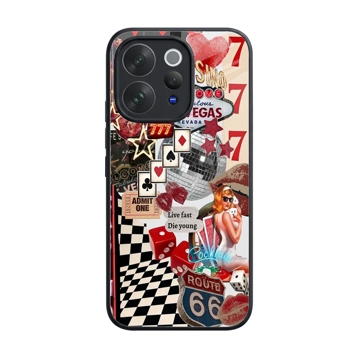 Fabulous Vegas back phone cover | glass case for vivo v70 elite