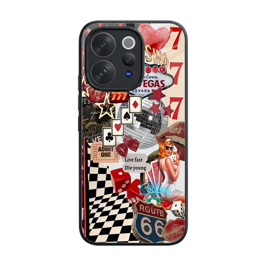 Fabulous Vegas back phone cover | glass case for vivo v70 elite