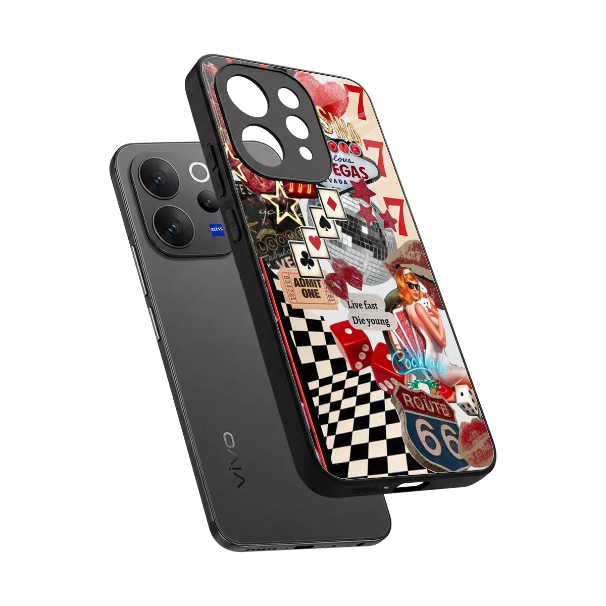 Fabulous Vegas sleek vivo v70 elite cover with tempered glass back and TPU edges