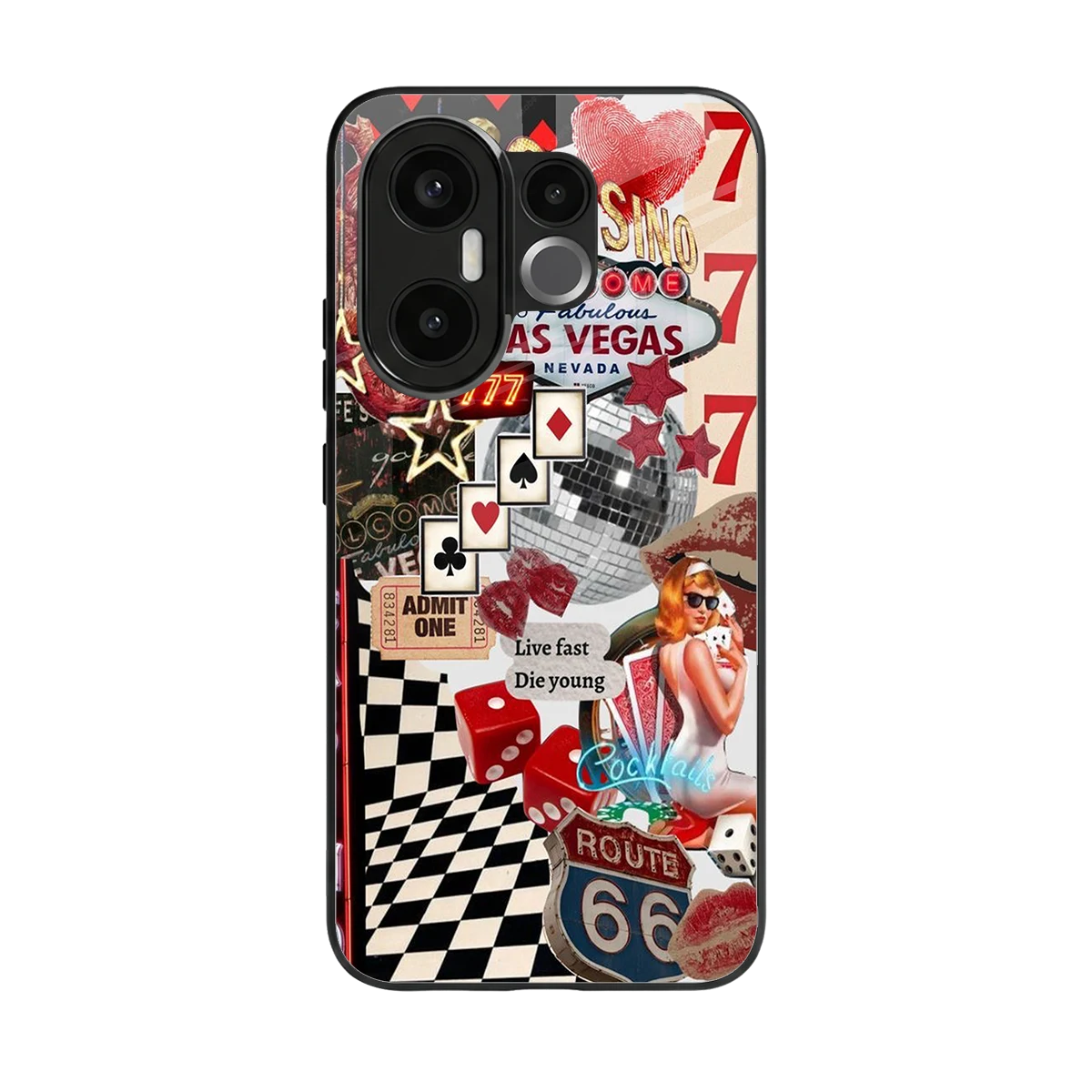 Fabulous Vegas back phone cover | glass case for vivo x200 fe