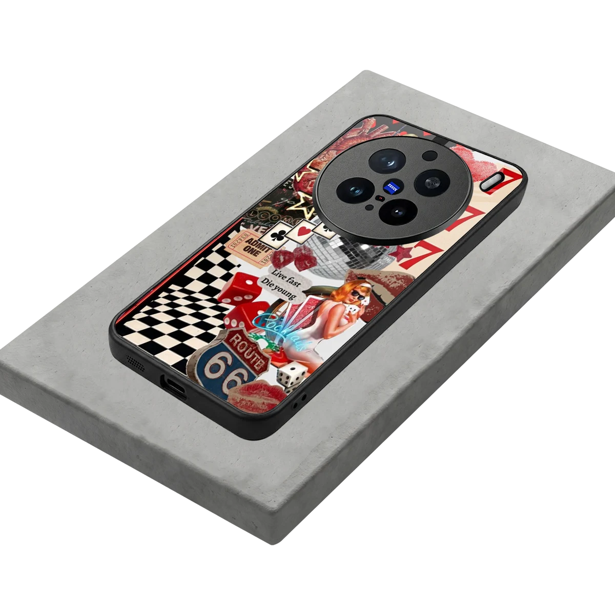 Fabulous Vegas stylish phone case for vivo x200 pro | glossy glass and slim fit