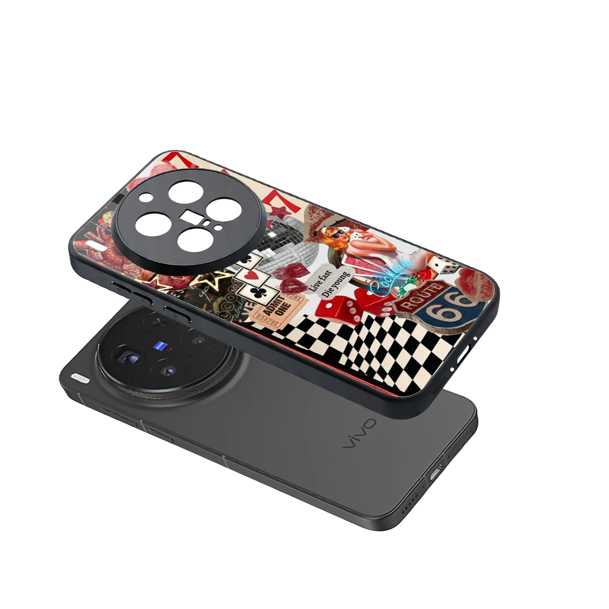 Fabulous Vegas sleek vivo x300 pro cover with tempered glass back and TPU edges