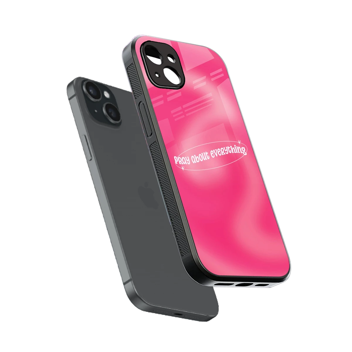 Faith First sleek iphone 14 plus cover with tempered glass back and TPU edges