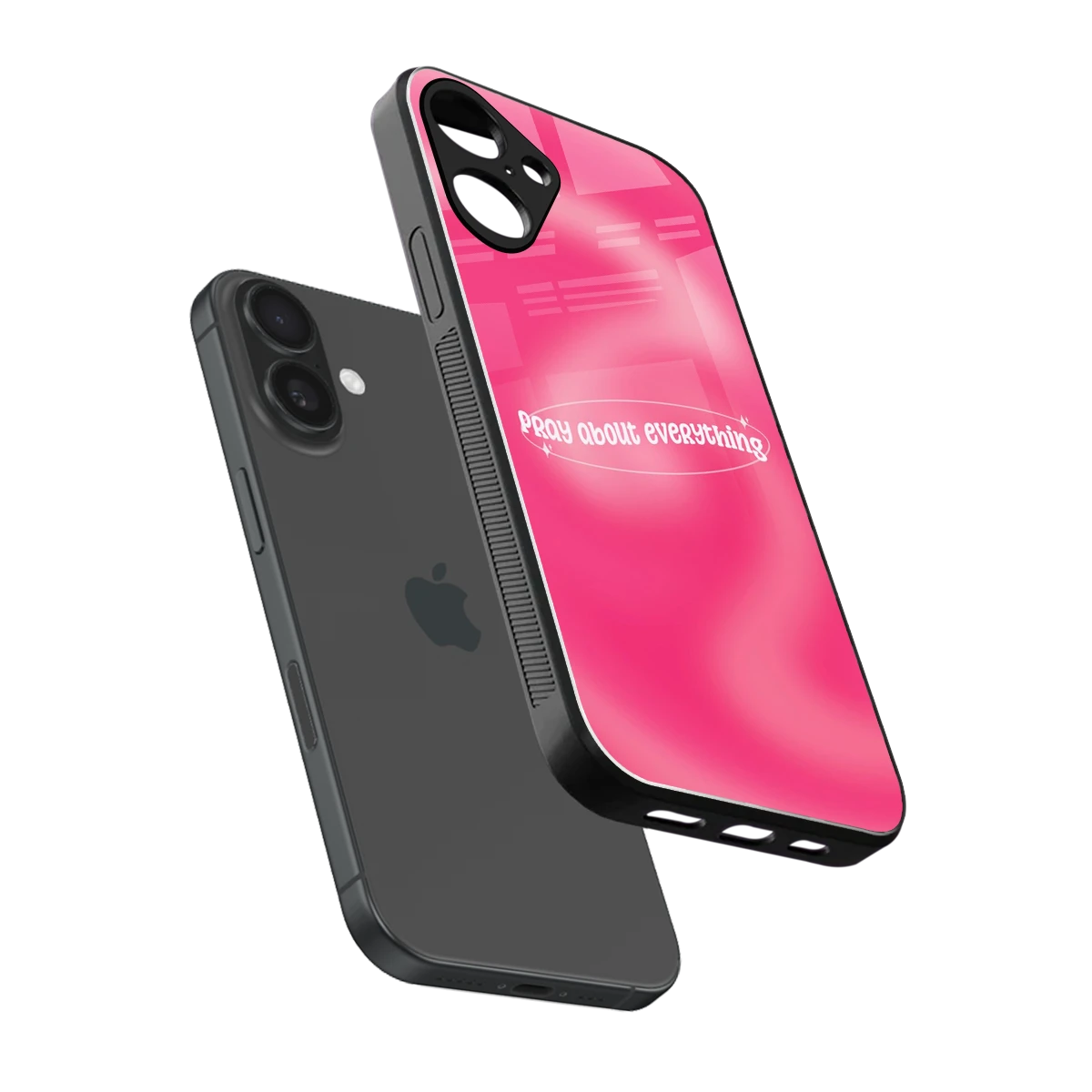 Faith First sleek iphone 16 plus cover with tempered glass back and TPU edges