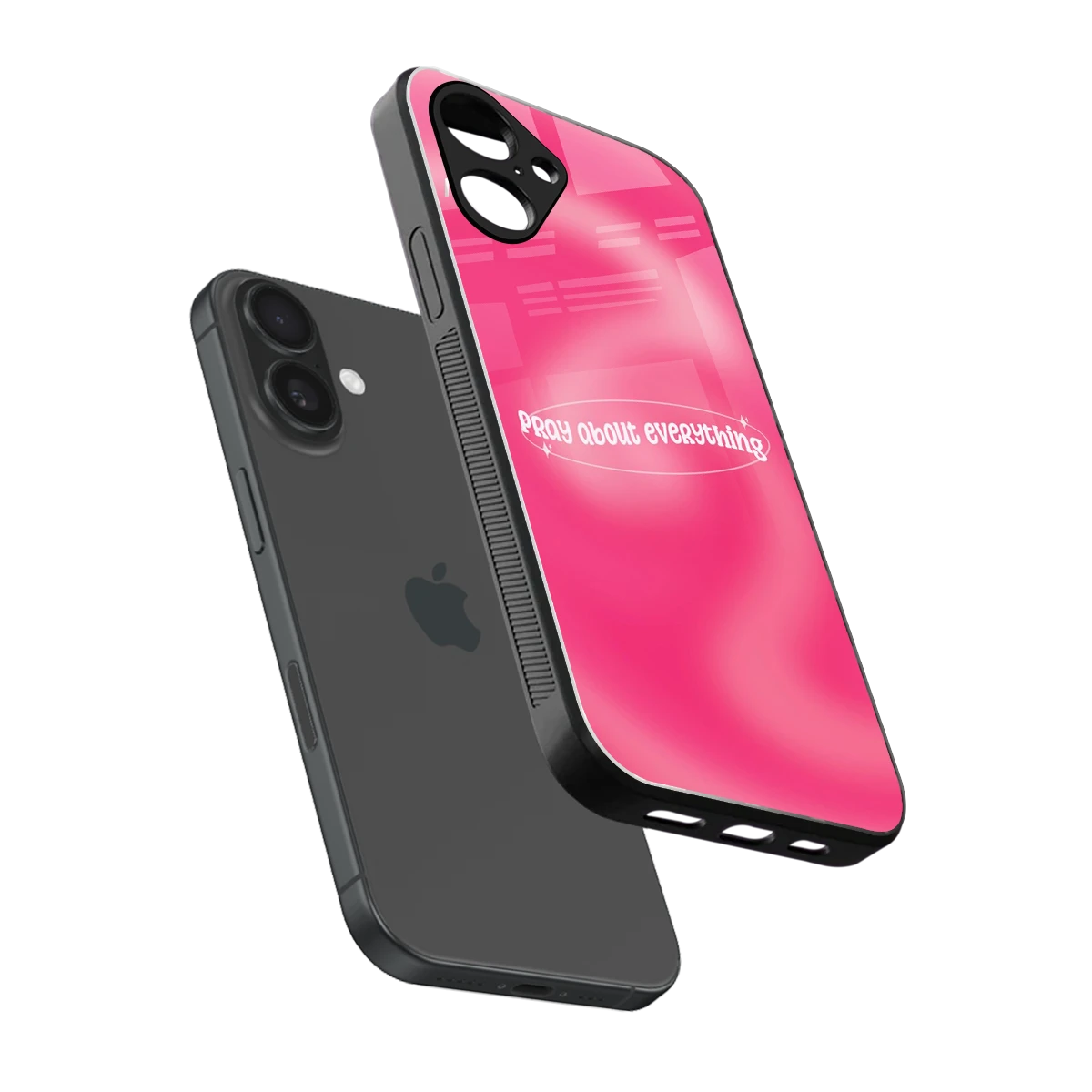 Faith First sleek iPhone 16 cover with tempered glass back and TPU edges