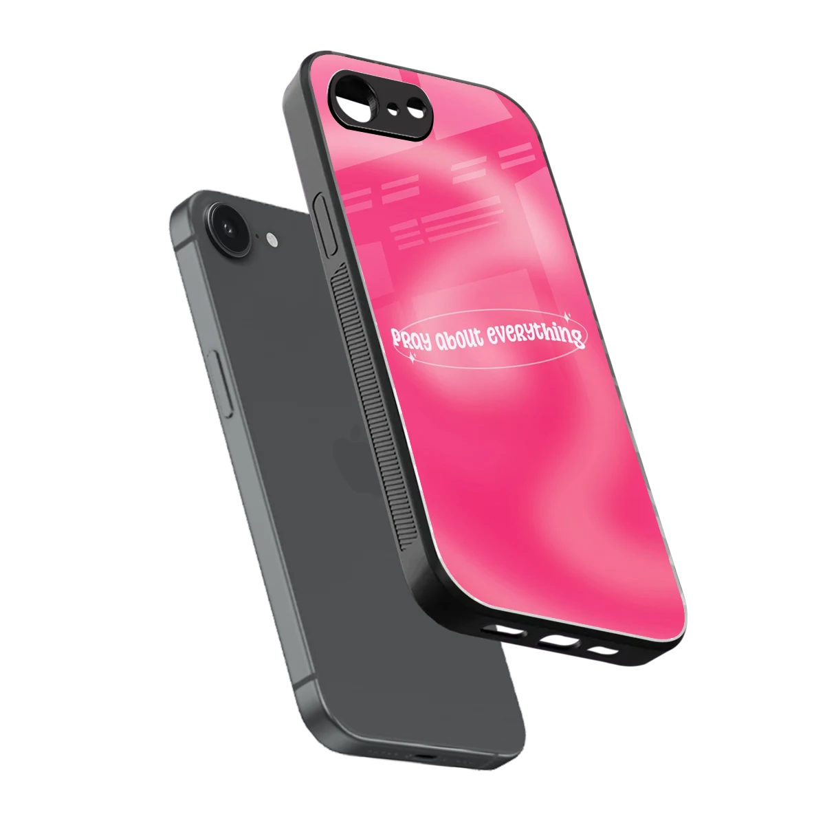 Faith First sleek iphone 16e cover with tempered glass back and TPU edges