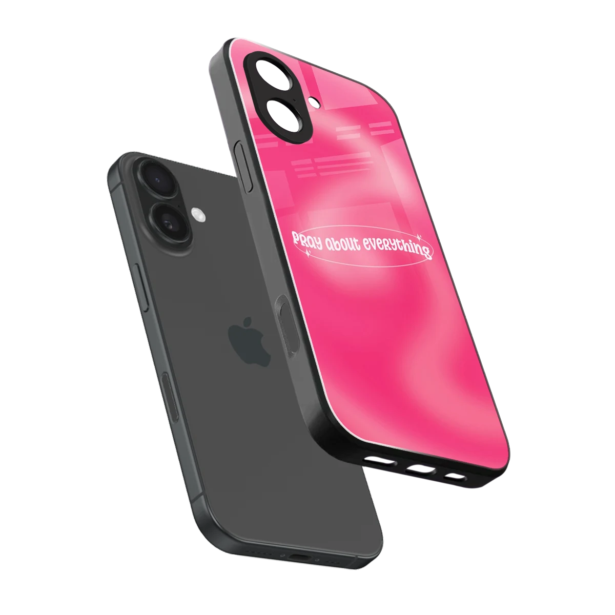 Faith First sleek iphone 17 cover with tempered glass back and TPU edges