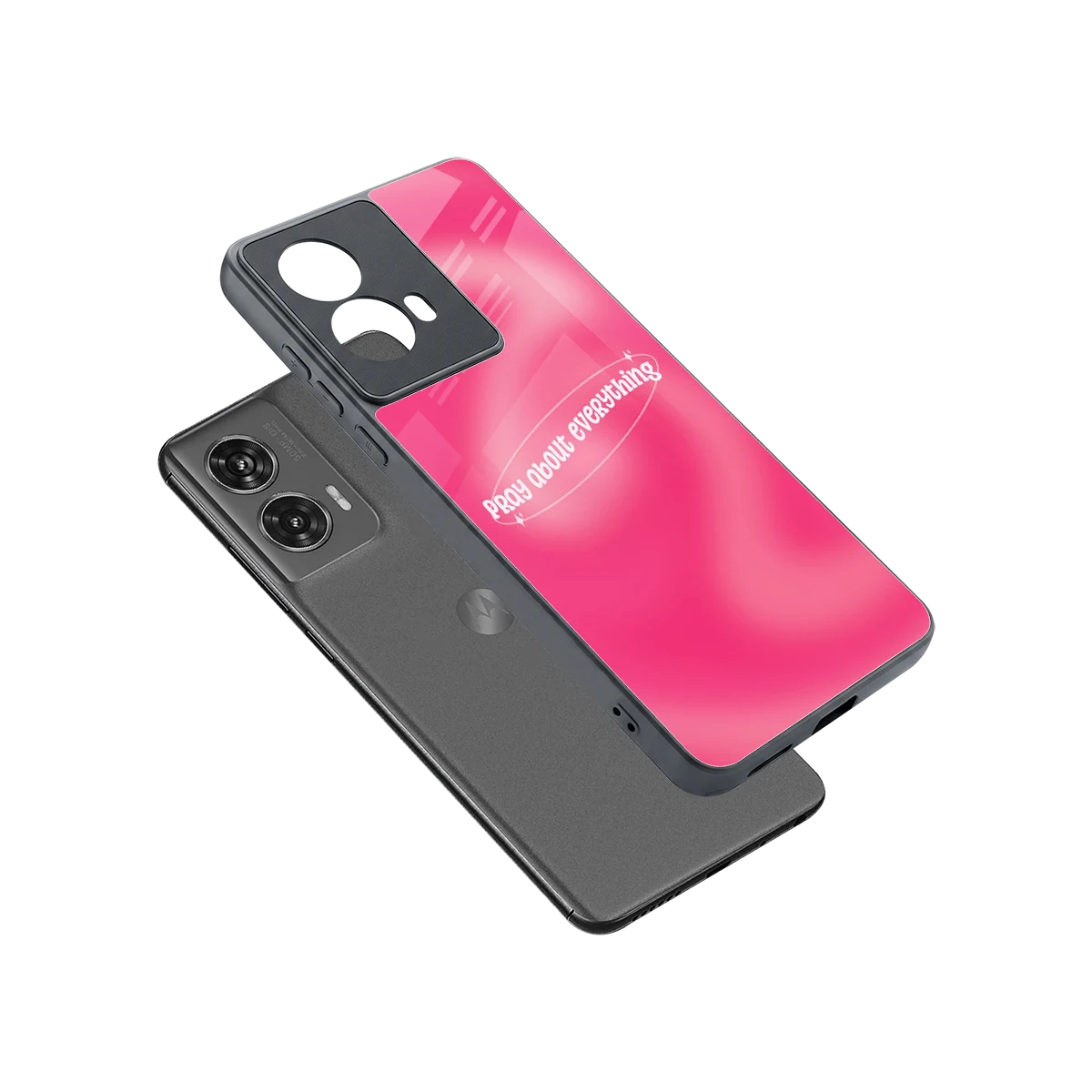 Faith First sleek motorola edge 50 fusion cover with tempered glass back and TPU edges