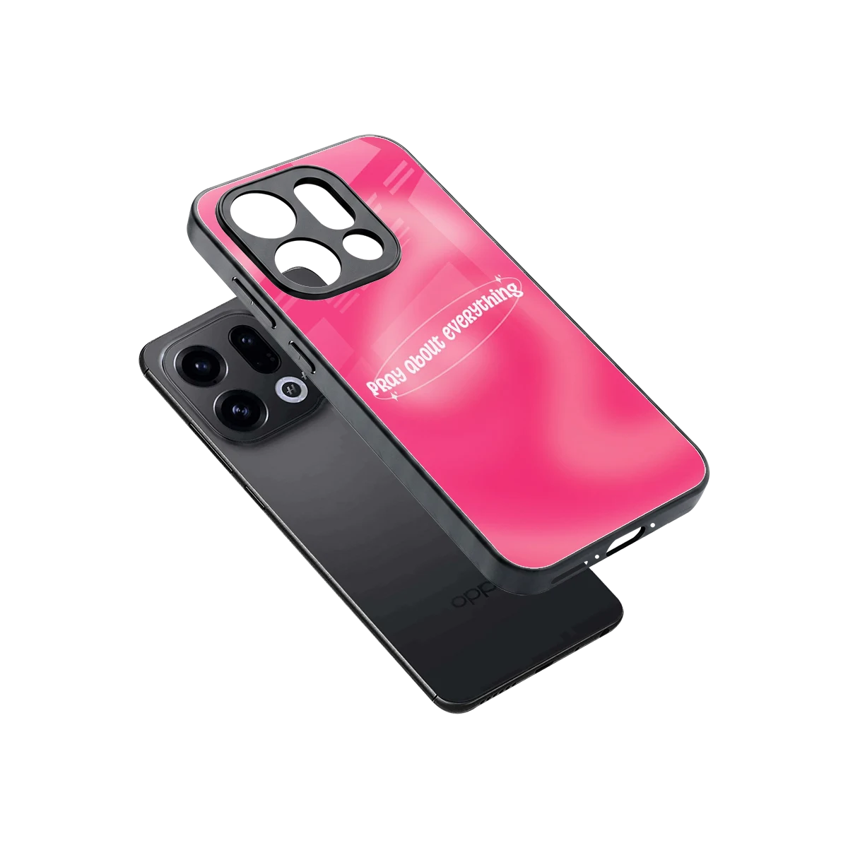 Faith First sleek oppo find x9 cover with tempered glass back and TPU edges