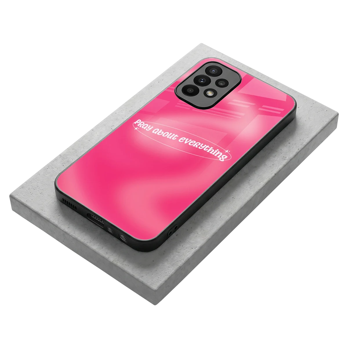 Faith First stylish phone case for samsung galaxy a23 | glossy glass and slim fit