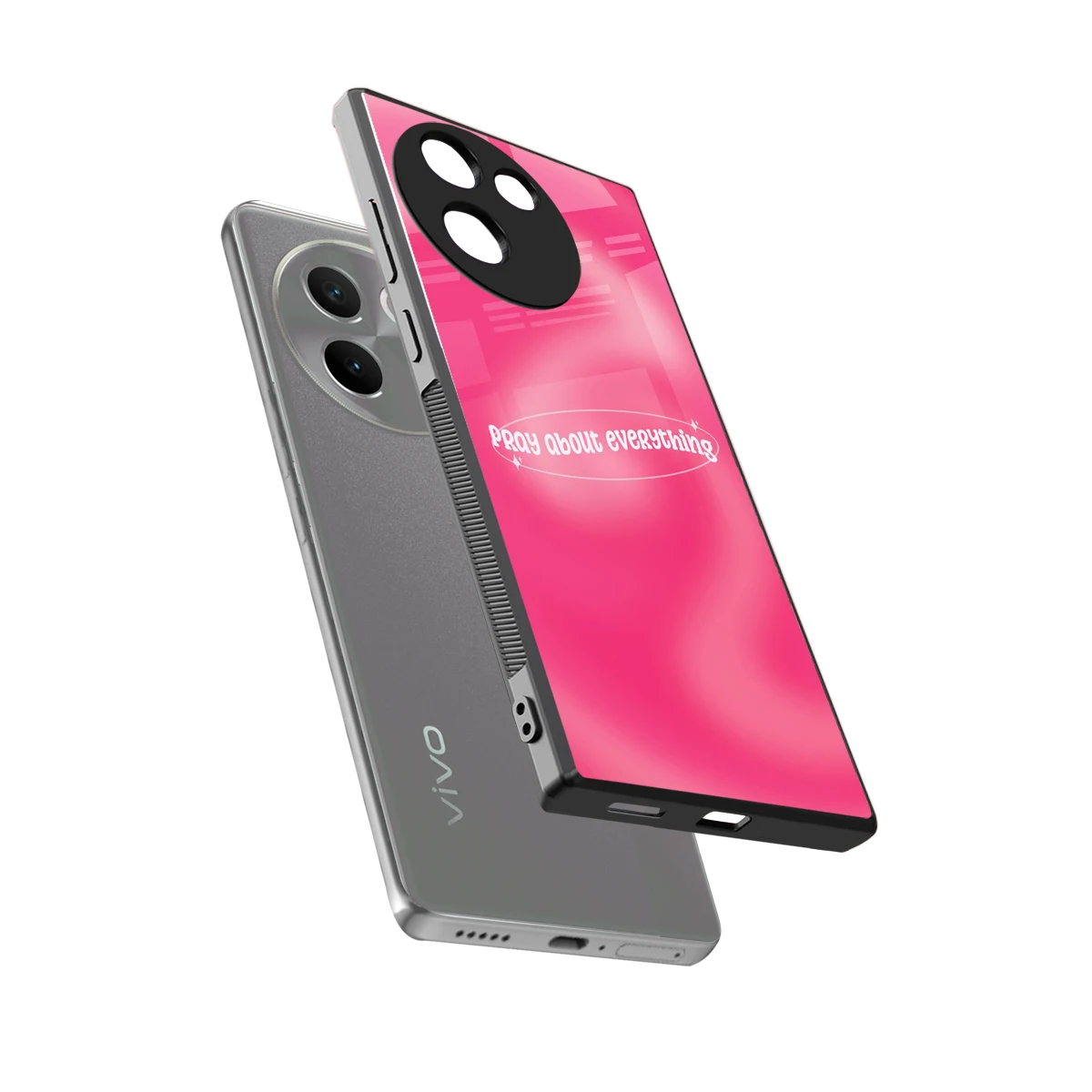 Faith First sleek vivo v30e cover with tempered glass back and TPU edges