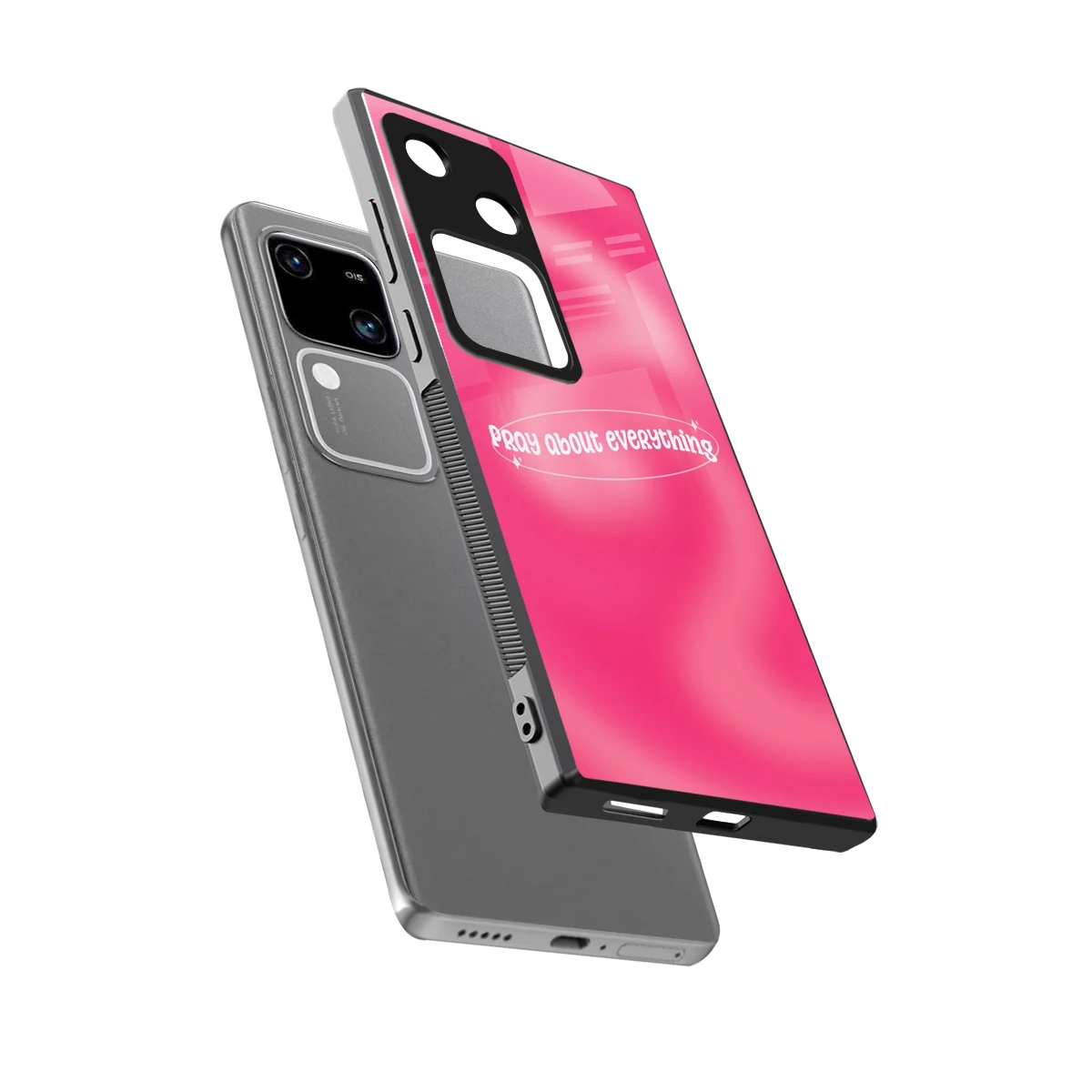 Faith First sleek vivo v30 cover with tempered glass back and TPU edges
