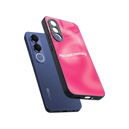 Faith First sleek vivo v70 fe cover with tempered glass back and TPU edges