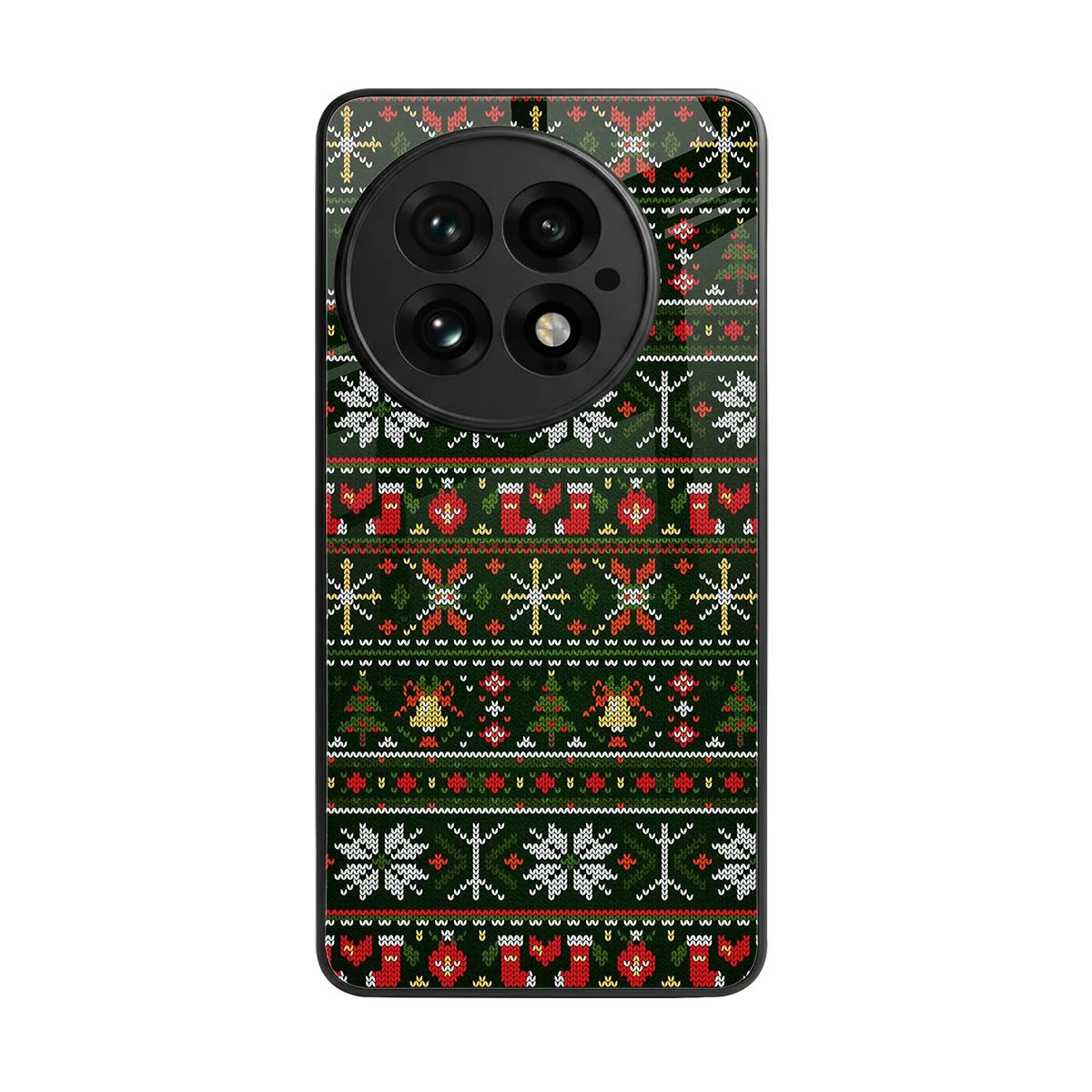 Festive Knit back phone cover | glass case for oneplus 13