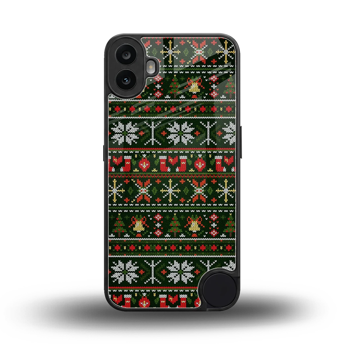 Festive Knit back phone cover | glass case for cmf nothing phone 1