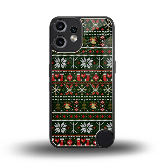 Festive Knit back phone cover | glass case for cmf nothing phone 2 pro