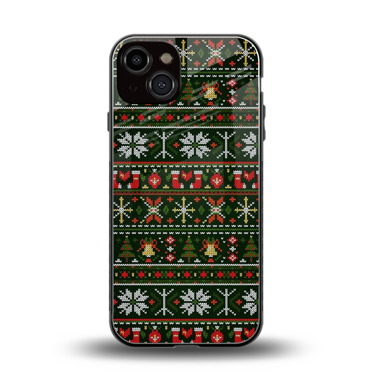 Festive Knit back phone cover | glass case for iphone 14