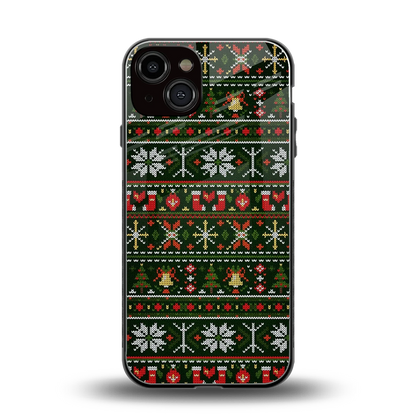 Festive Knit back phone cover | glass case for iphone 14