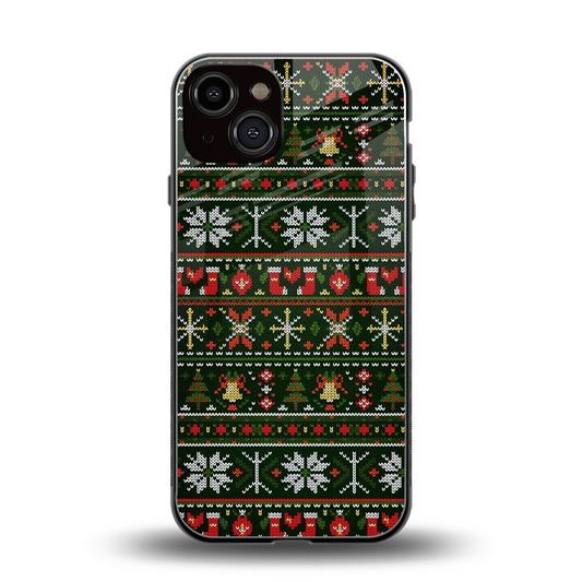 Festive Knit back phone cover | glass case for iphone 14