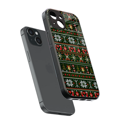 Festive Knit sleek iphone 13 cover with tempered glass back and TPU edges