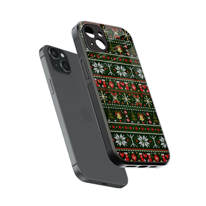 Festive Knit sleek iphone 14 plus cover with tempered glass back and TPU edges