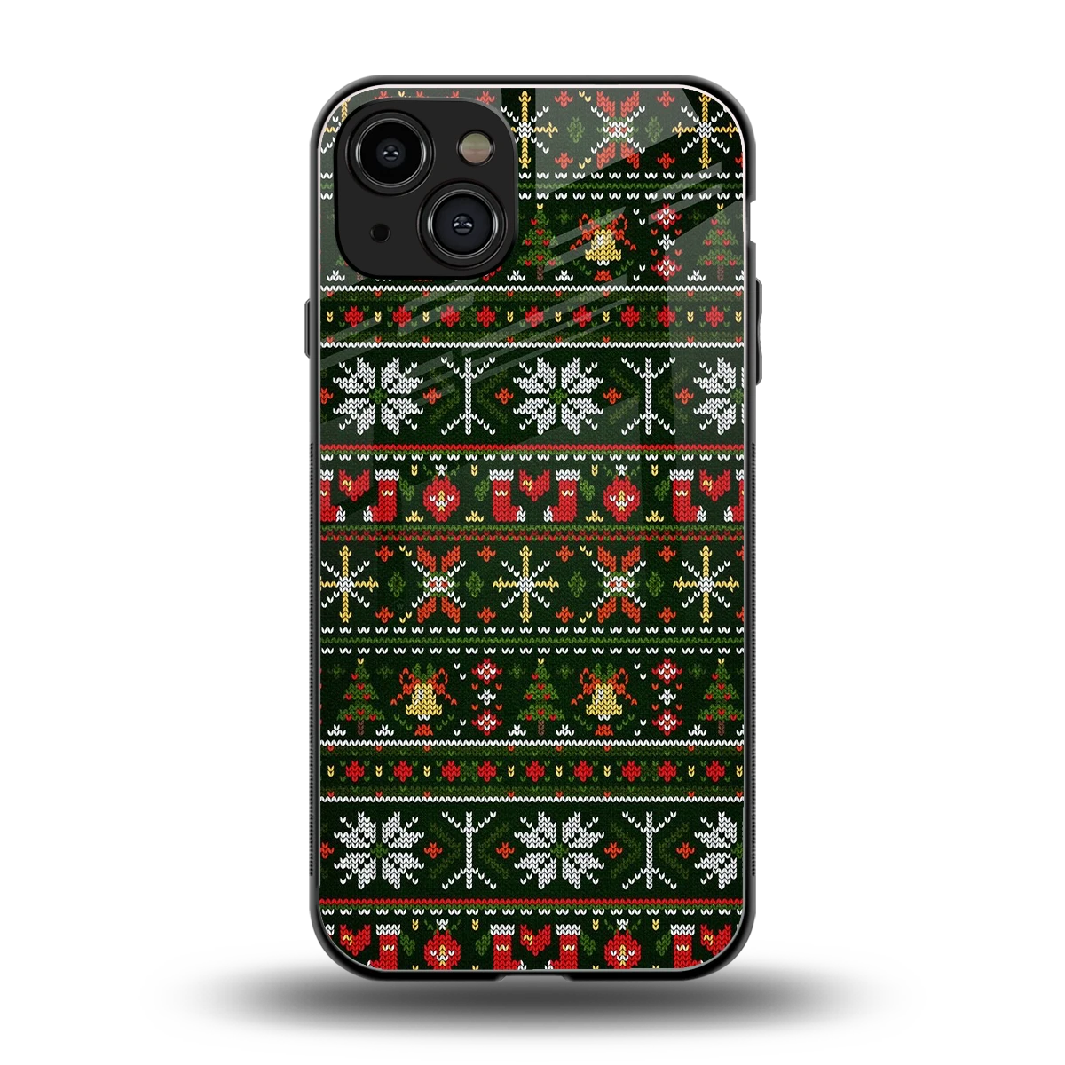 Festive Knit back phone cover | glass case for iphone 15