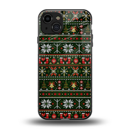 Festive Knit back phone cover | glass case for iphone 15