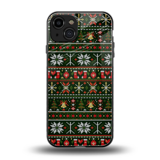 Festive Knit back phone cover | glass case for iphone 15