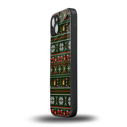 Festive Knit iphone 15 mobile cover | shockproof glass phone case