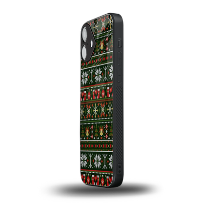 Festive Knit iphone 16 plus mobile cover | shockproof glass phone case