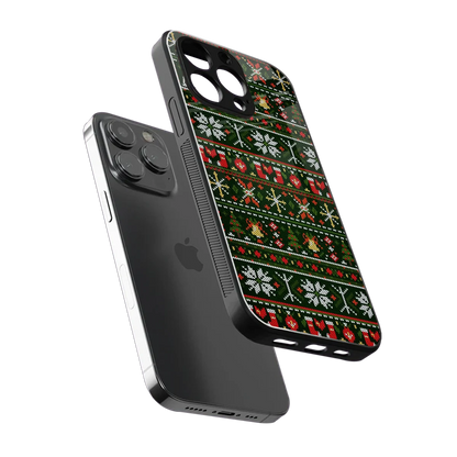 Festive Knit sleek iphone 16 pro max cover with tempered glass back and TPU edges