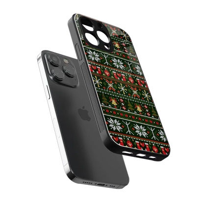 Festive Knit sleek iphone 16 pro cover with tempered glass back and TPU edges