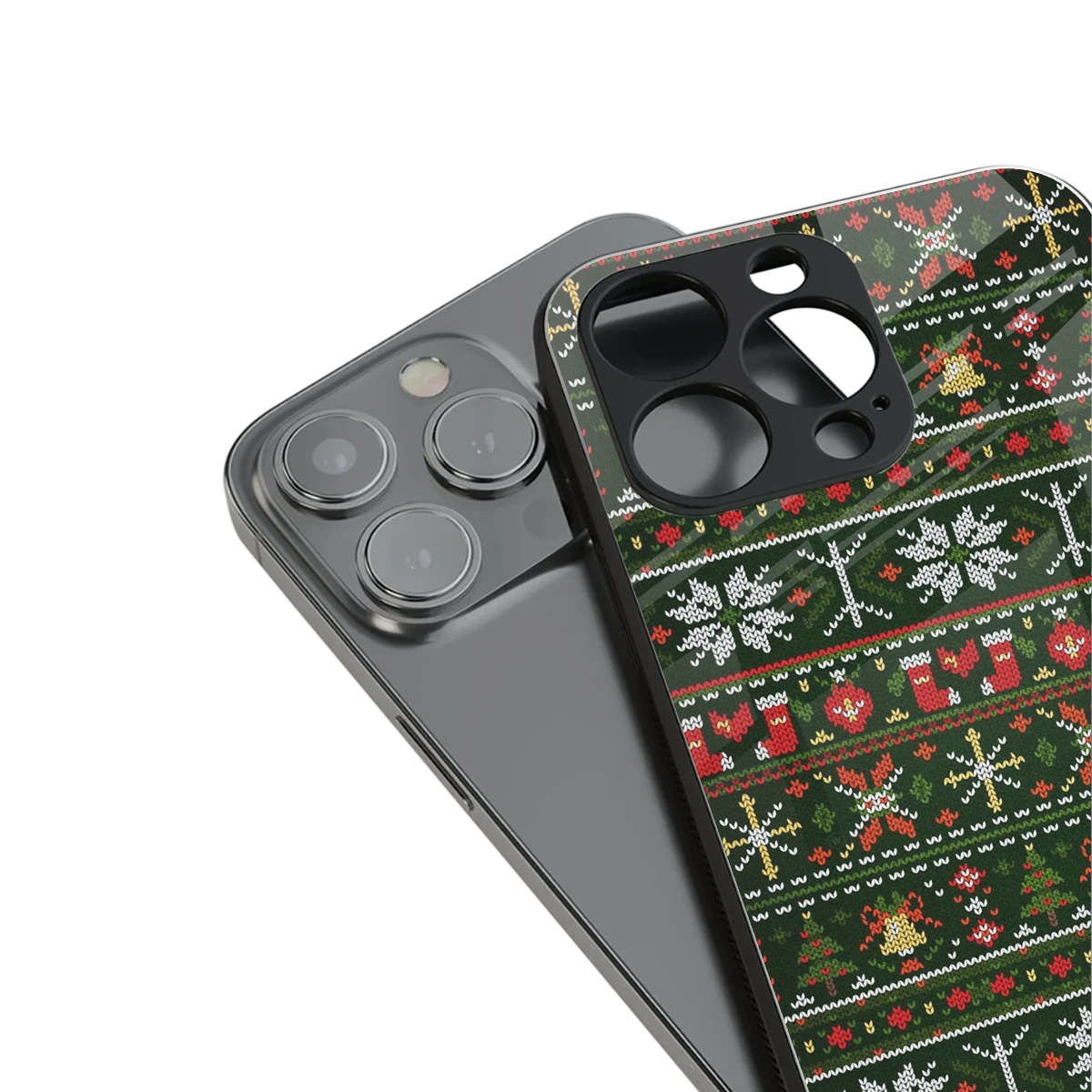 Festive Knit stylish phone case for iphone 13 | glossy glass and slim fit
