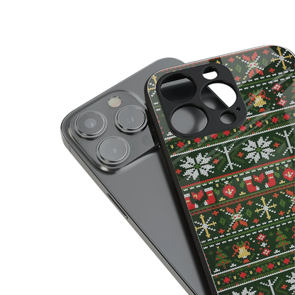 Festive Knit stylish phone case for iphone 16 pro max | glossy glass and slim fit