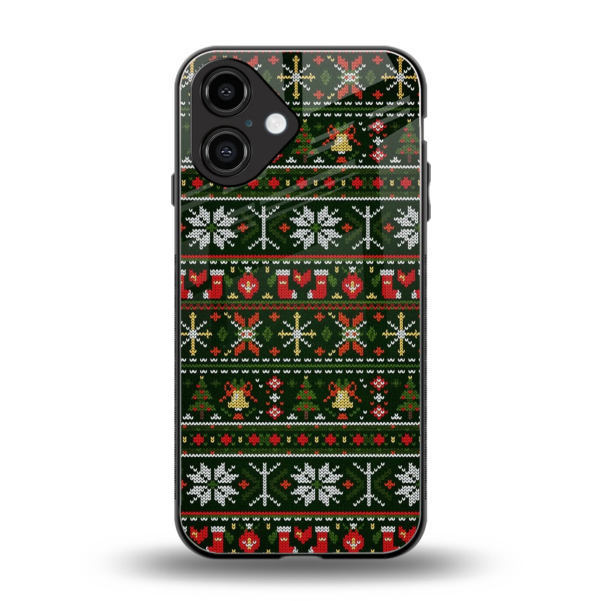 Festive Knit back phone cover | glass case for iphone 16
