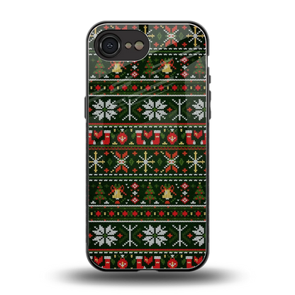 Festive Knit back phone cover | glass case for iphone 16e