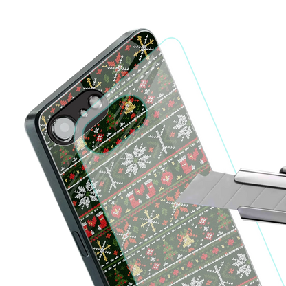 Festive Knit stylish phone case for iphone 16e | glossy glass and slim fit