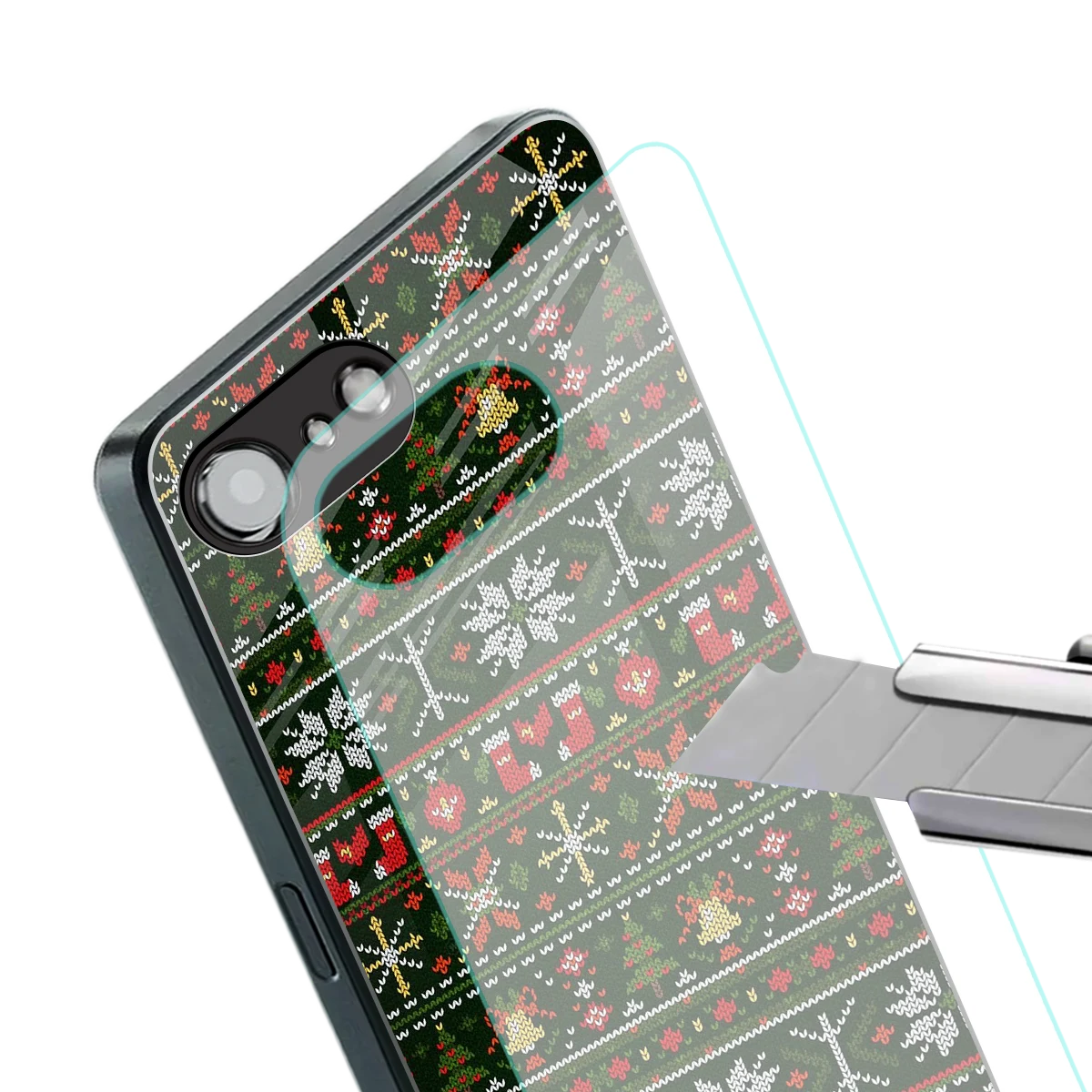Festive Knit stylish phone case for iphone 17e | glossy glass and slim fit