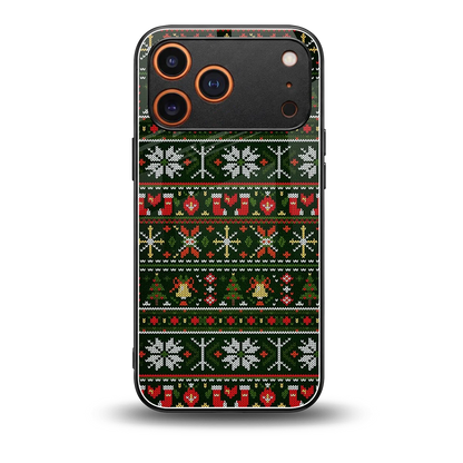Festive Knit back phone cover | glass case for iphone 17 pro max