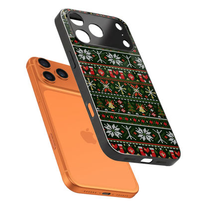 Festive Knit sleek iphone 17 pro max cover with tempered glass back and TPU edges