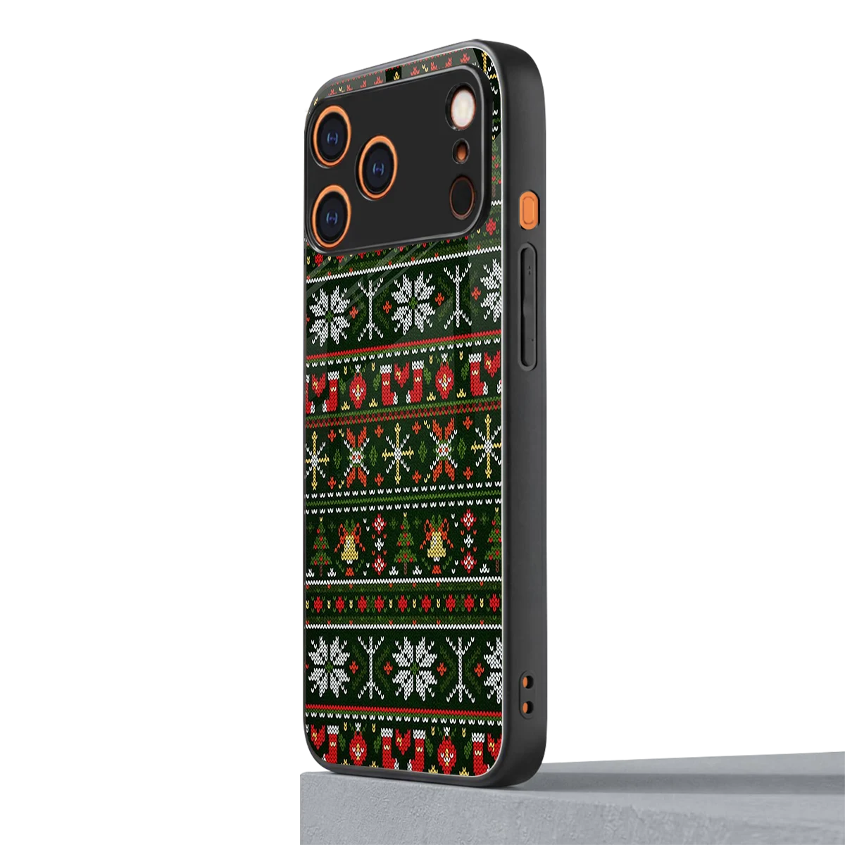 Festive Knit iphone 17 pro mobile cover | shockproof glass phone case
